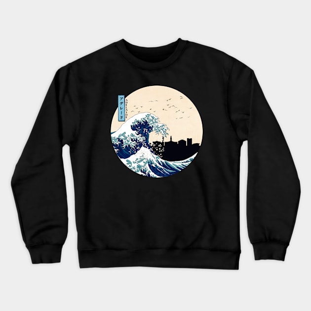 Adelaide Kanagawa Wave Crewneck Sweatshirt by Ferrazi